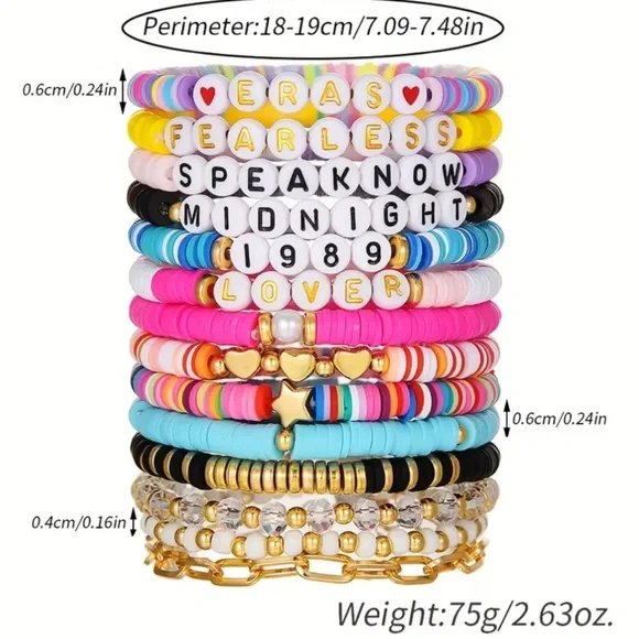 💛 14pcs Friendship Bracelets - Song Album Taylor Swift Eras Inspired - Picture 4 of 6